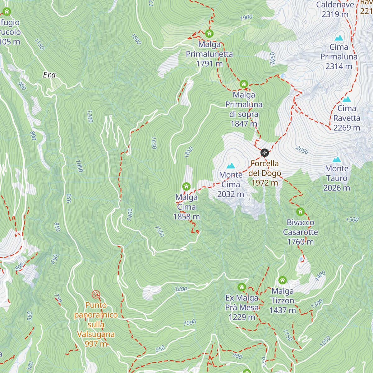 Malga Cima map