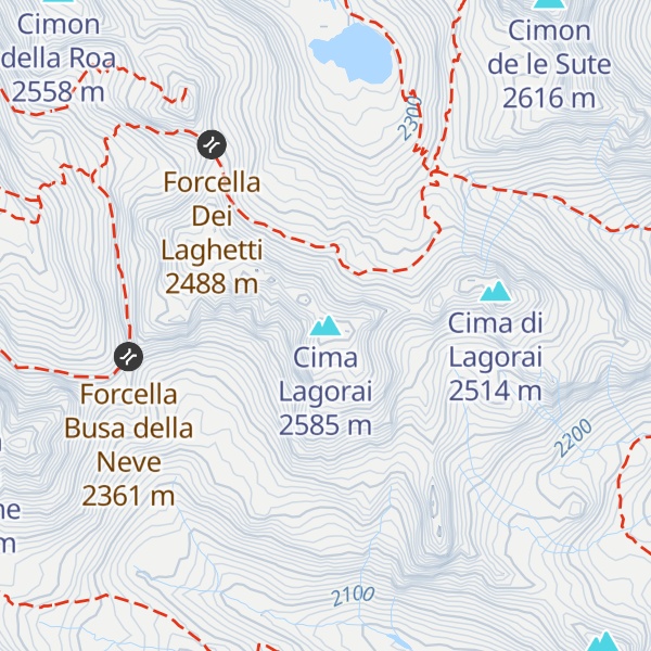 Map of Cima Lagorai