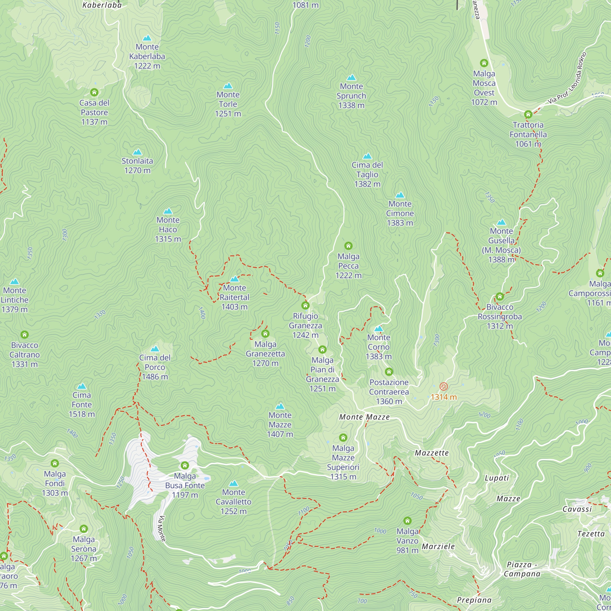 Rifugio Granezza map