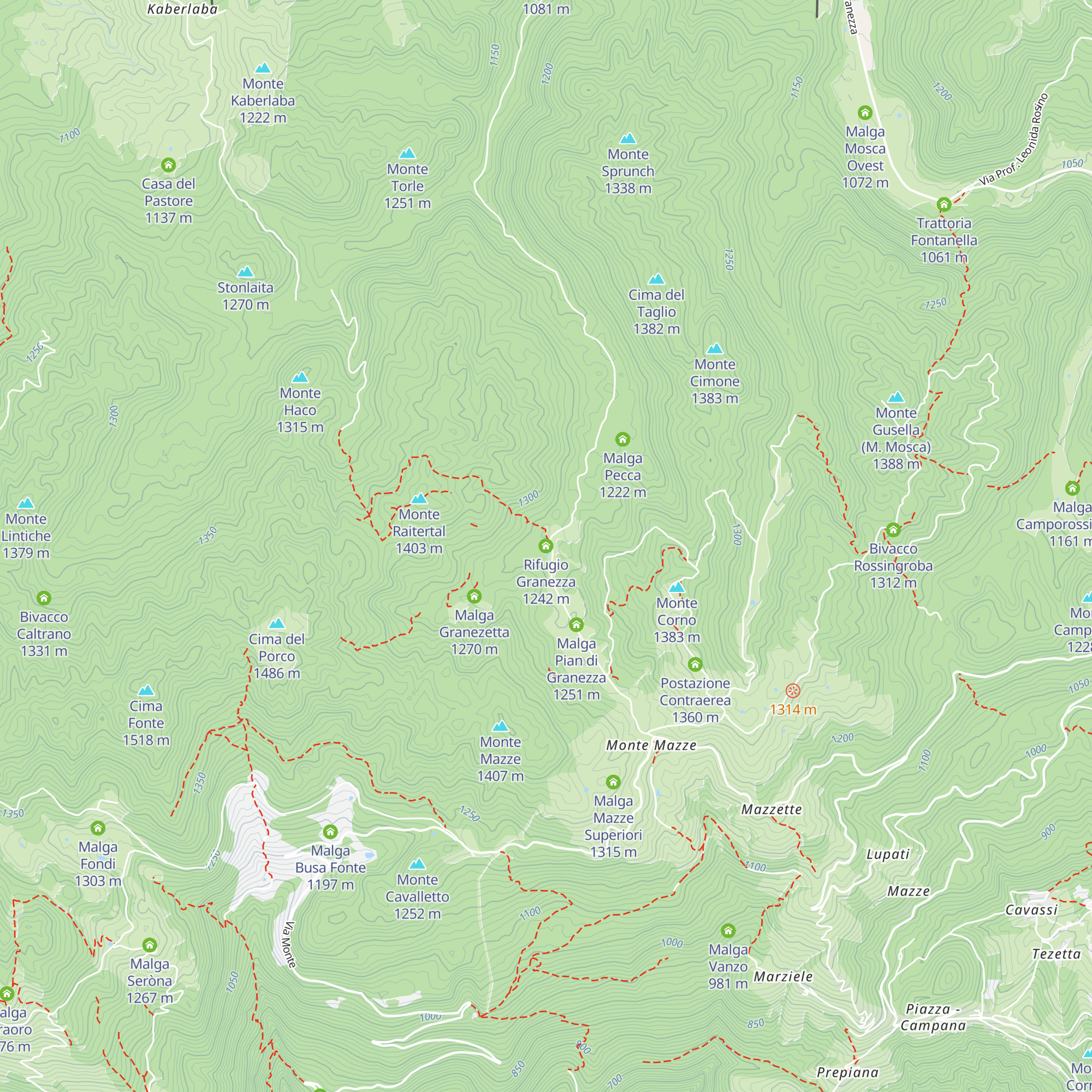Rifugio Granezza map