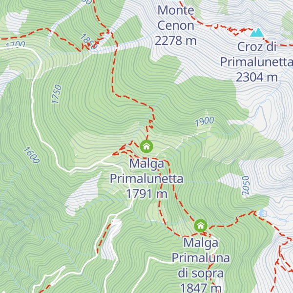 Map of Malga Primalunetta