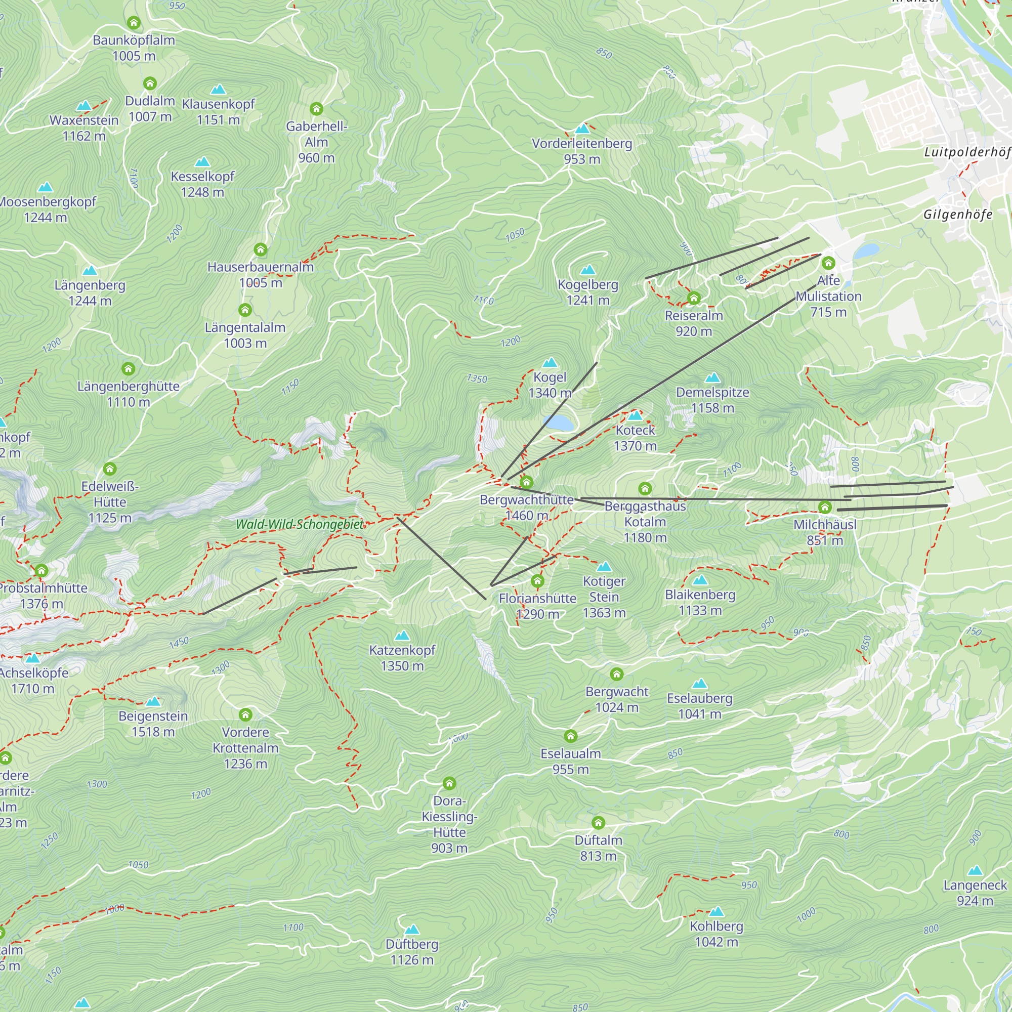 Brauneckalm map