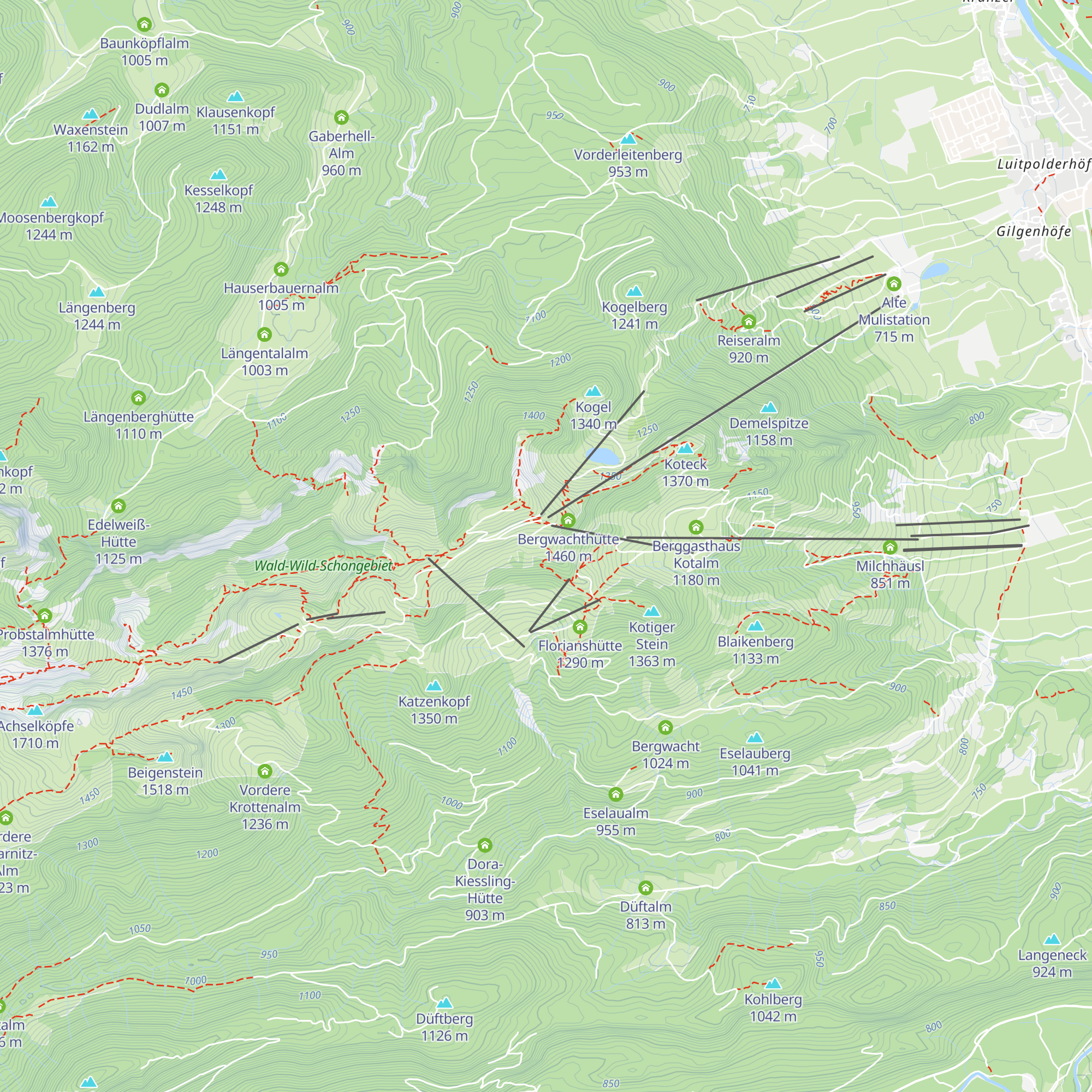 Brauneckalm map