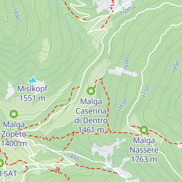 Map of Malga Caserina di Dentro