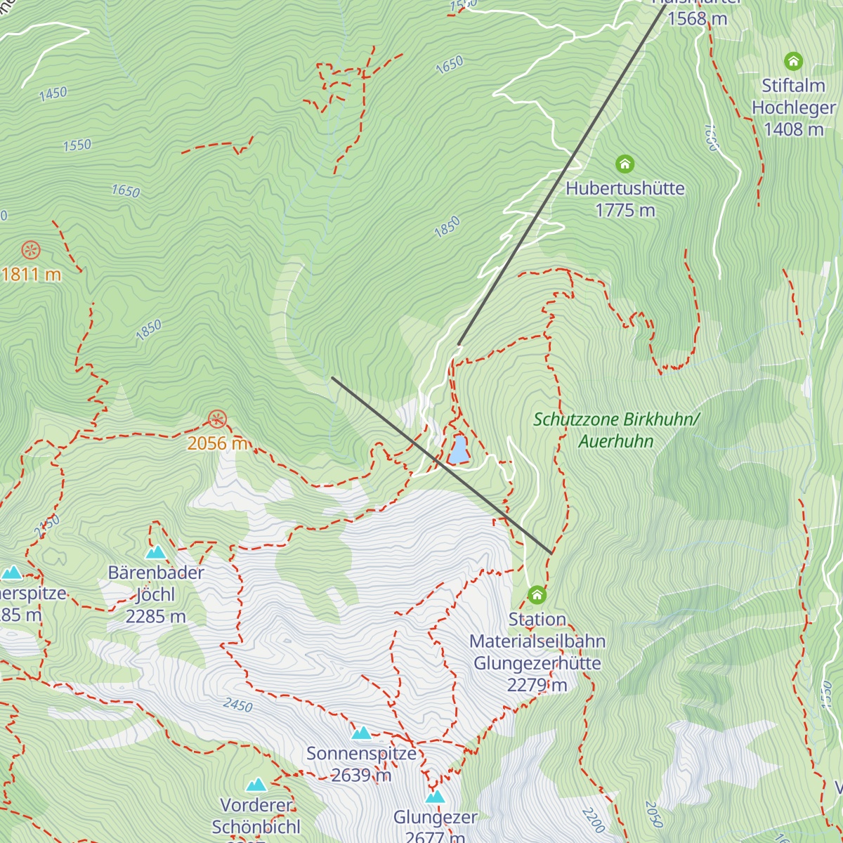 Tulfein Alm map
