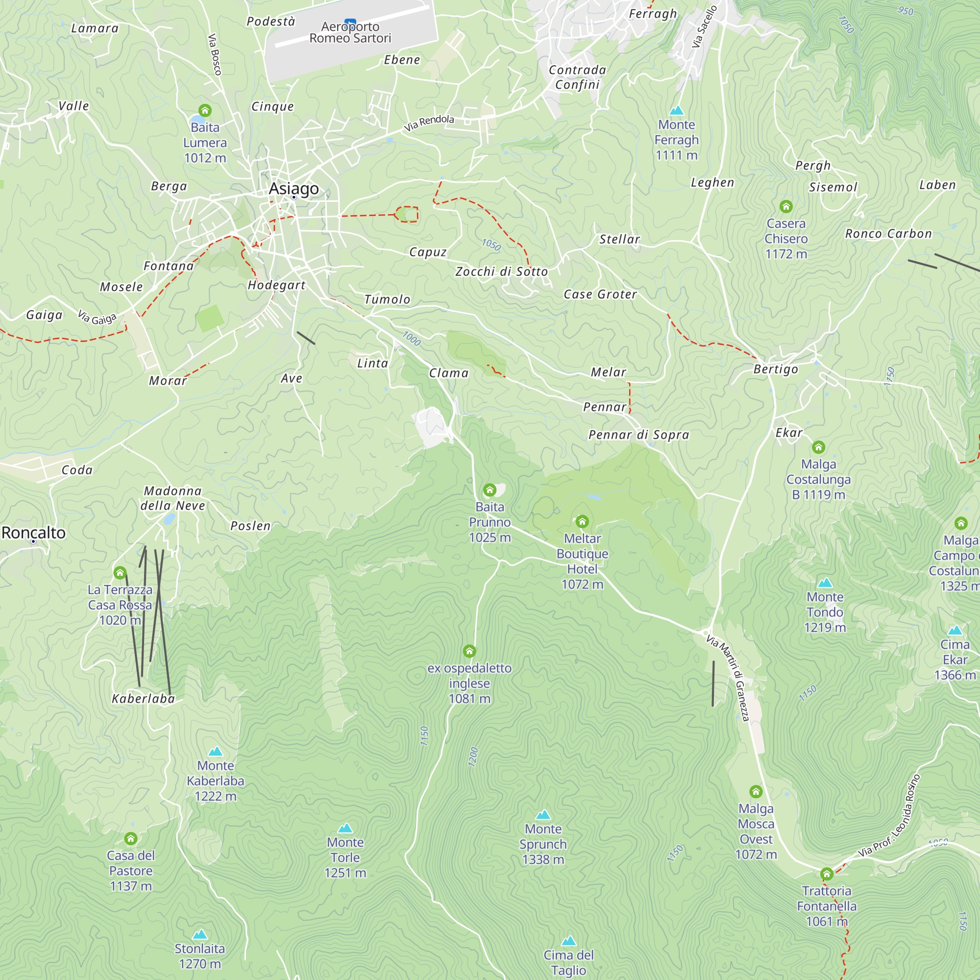 Baita Prunno map