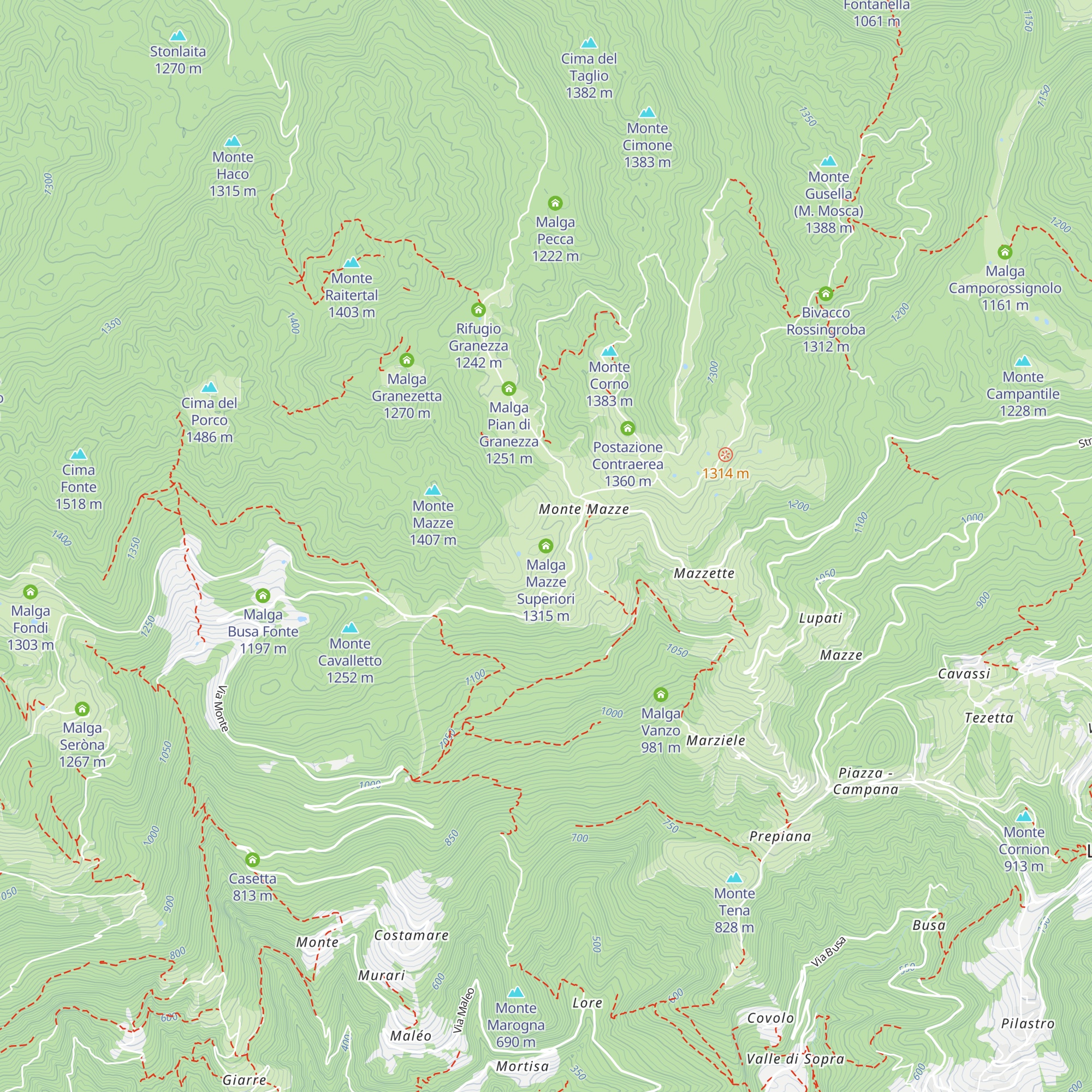 Malga Mazze Superiori map