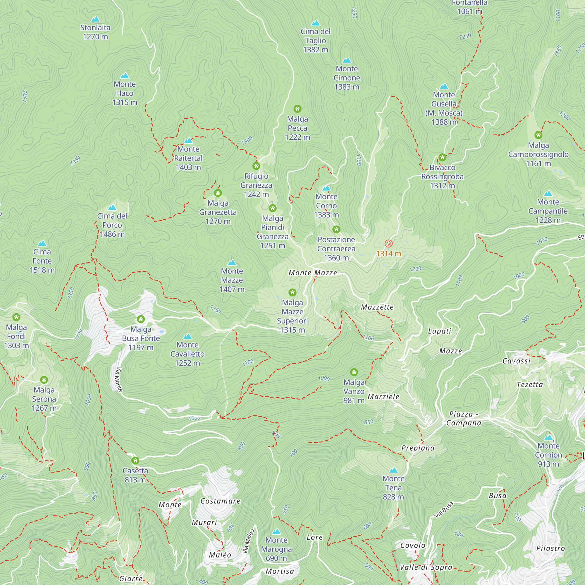 Malga Mazze Superiori map