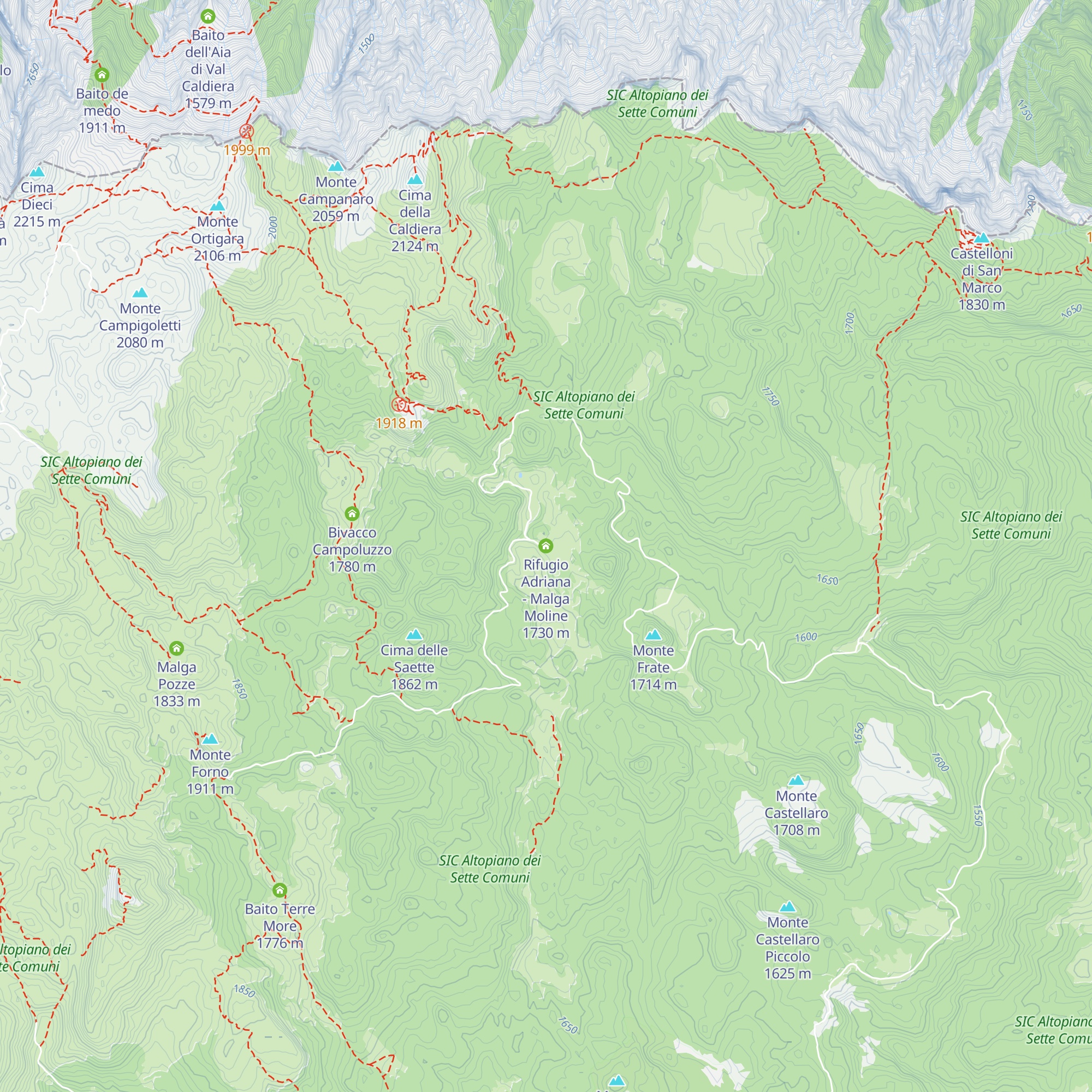 Rifugio Adriana - Malga Moline map