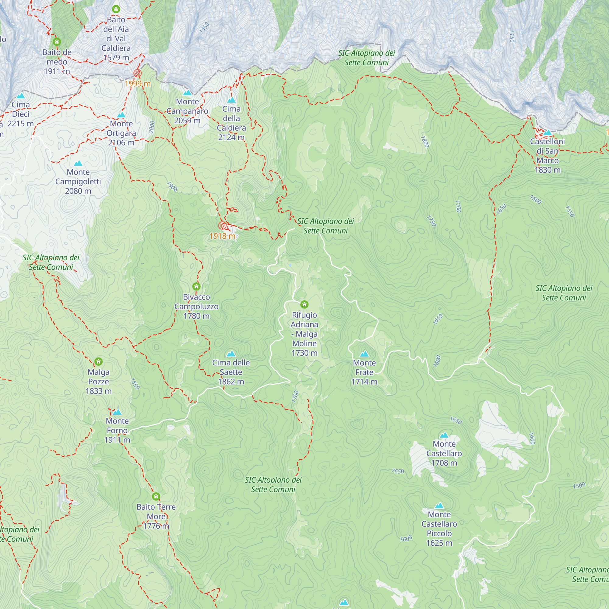 Rifugio Adriana - Malga Moline map