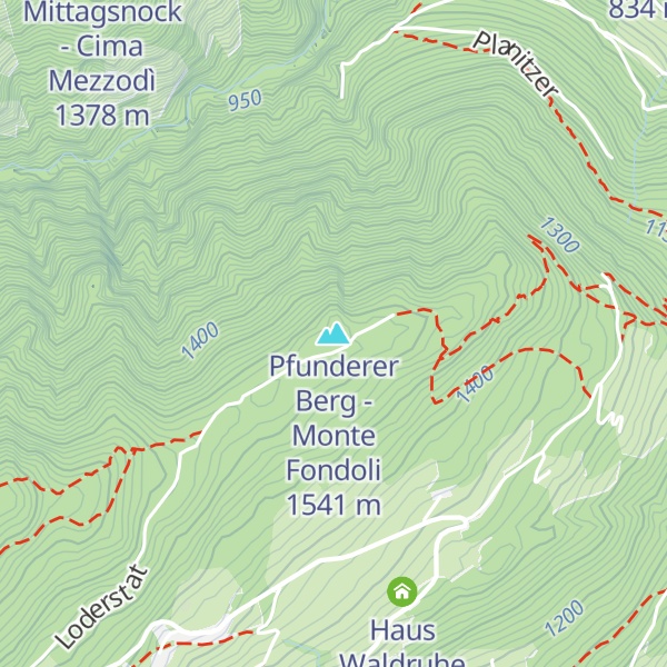 Map of Pfunderer Berg - Monte Fondoli