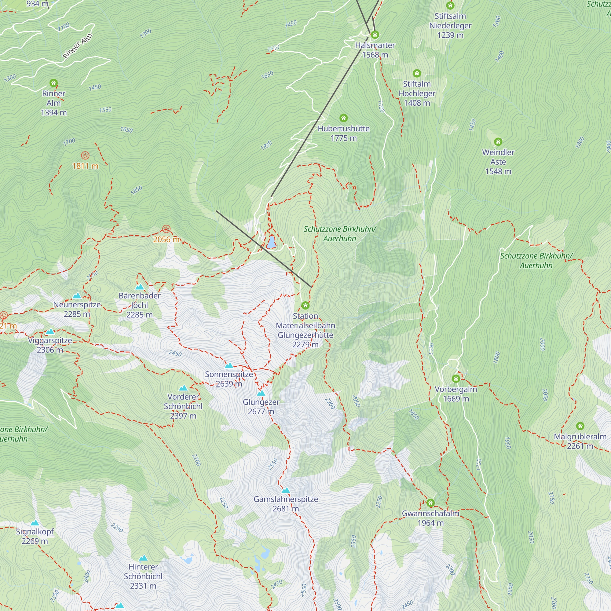 Station Materialseilbahn Glungezerhütte map