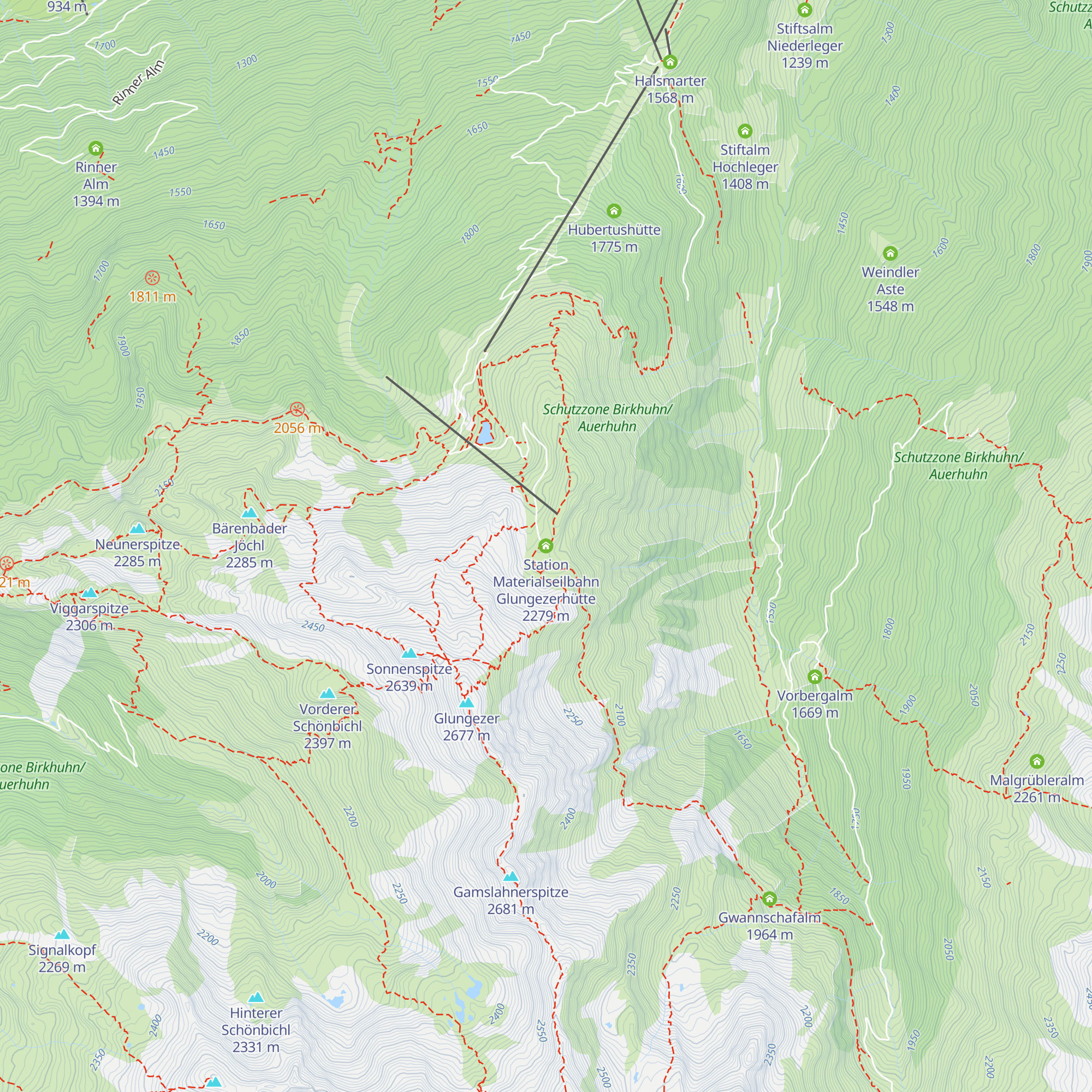 Station Materialseilbahn Glungezerhütte map