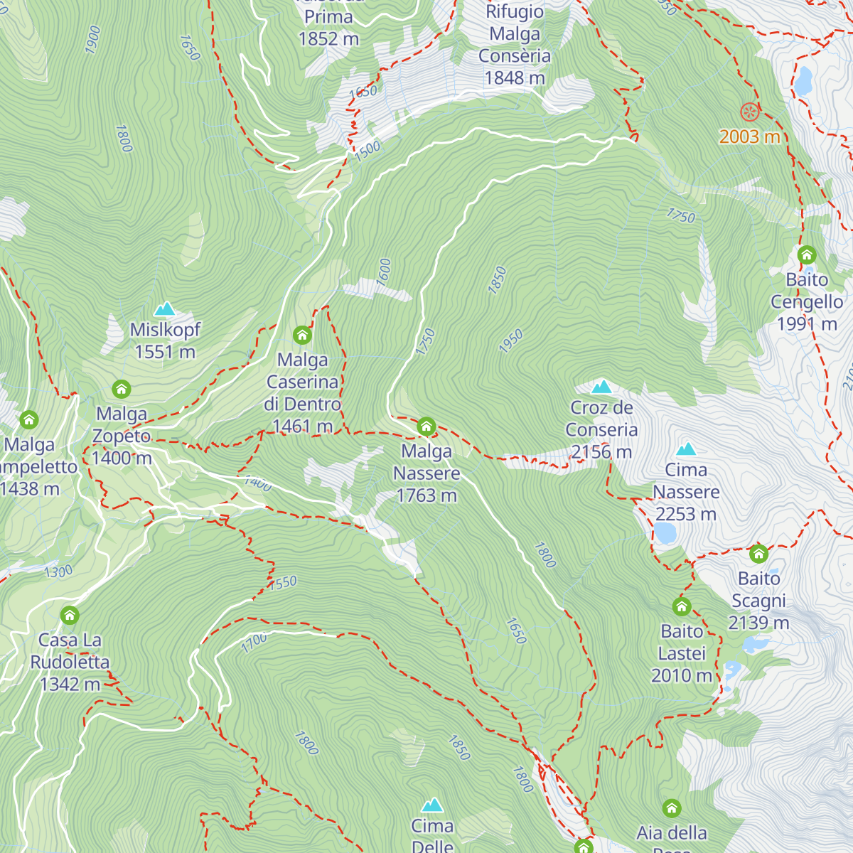 Malga Nassere map