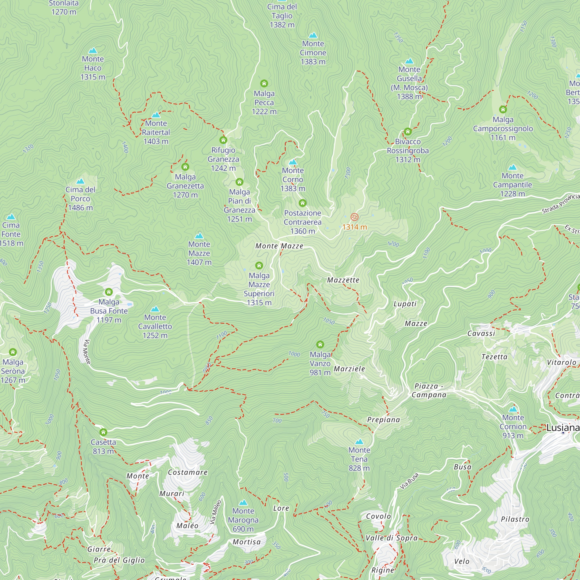 Malga Mazze Inferiori map