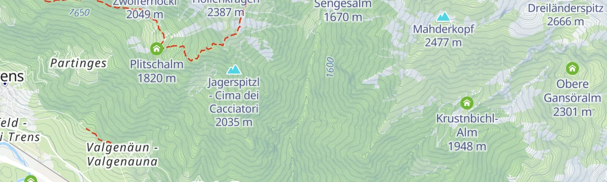 Map of the start of From Niederflans to the Wilde See lake