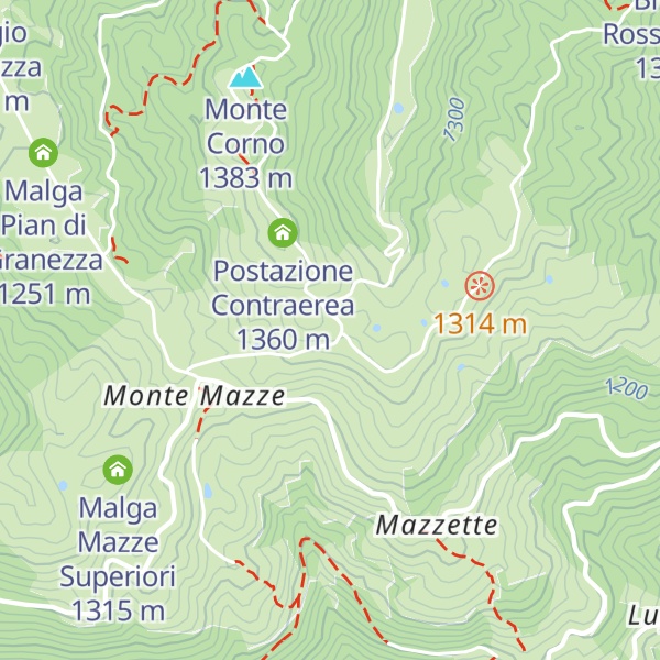 Map of Malga Monte Corno