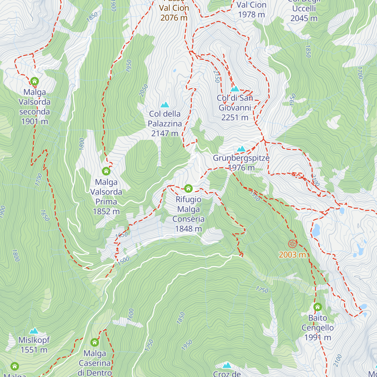 Rifugio Malga Consèria map