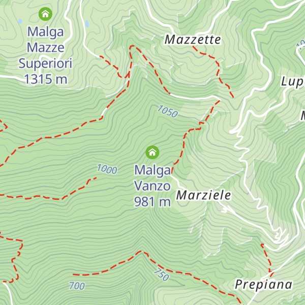 Map of Malga Vanzo