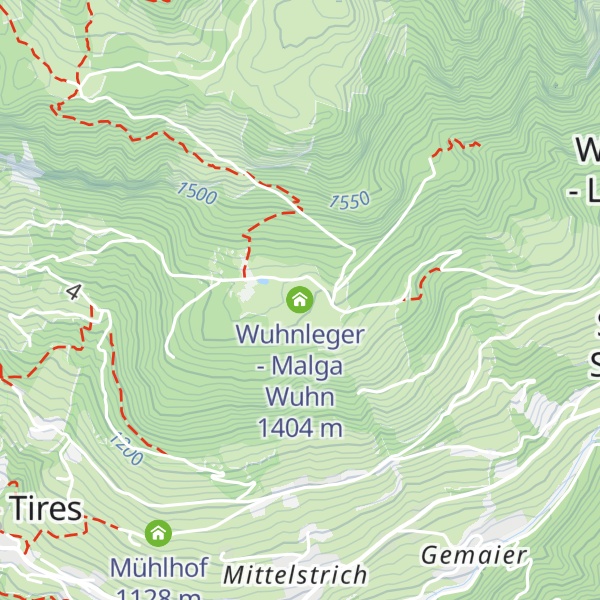 Map of Wuhnleger - Malga Wuhn