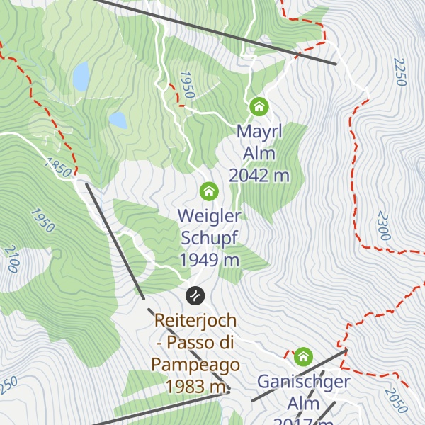 Map of Toler Hütte - Rifugio Toller