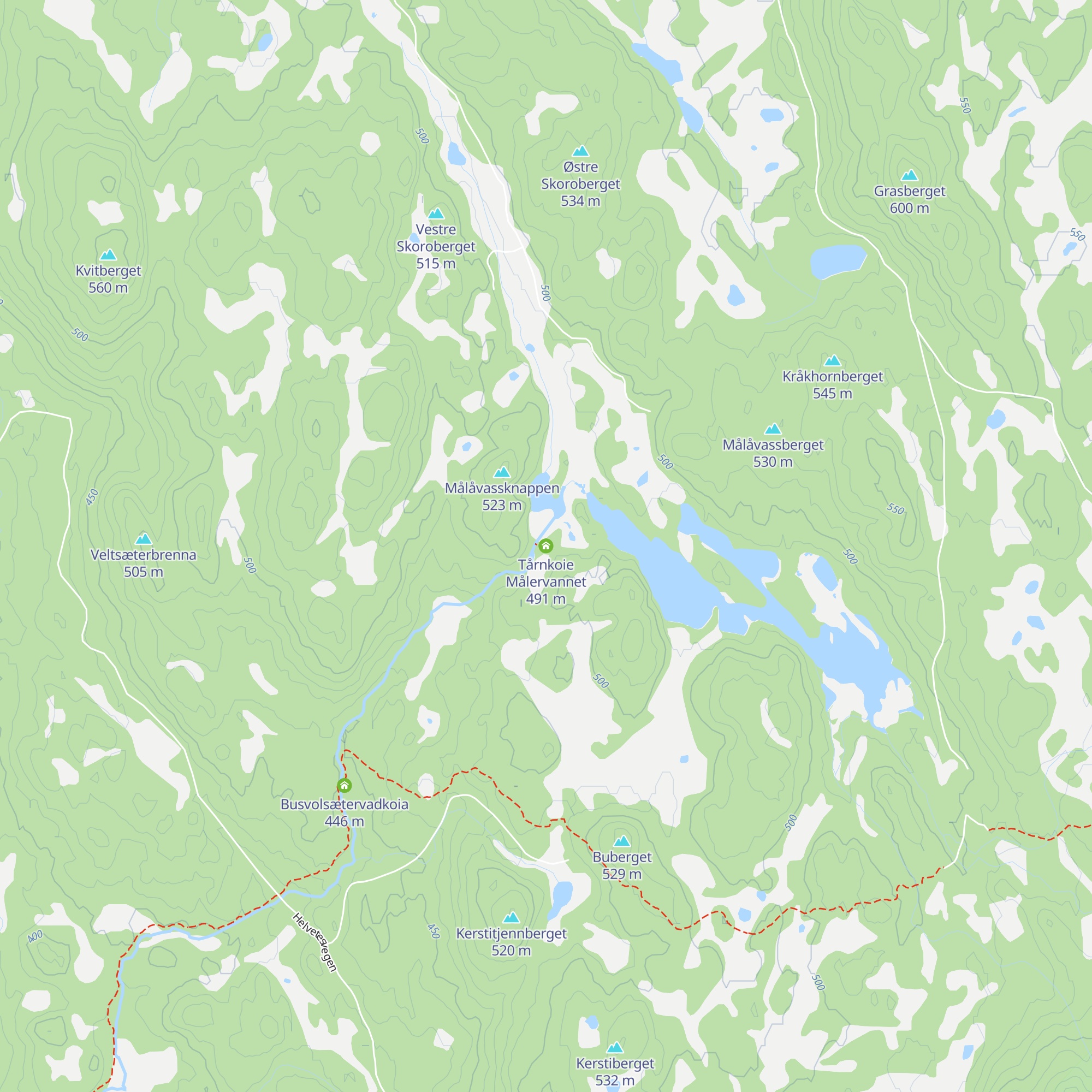 Tårnkoie Målervannet map