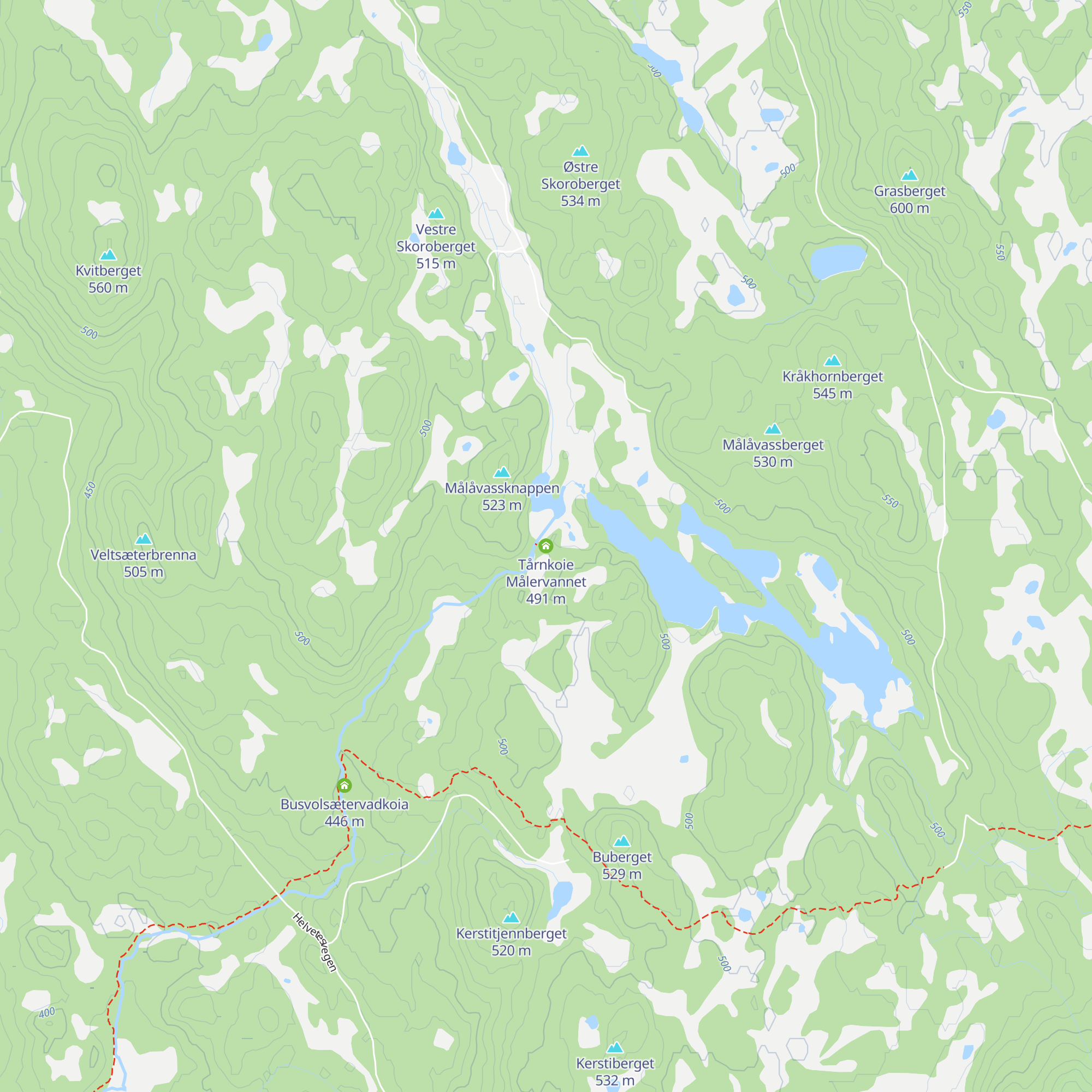 Tårnkoie Målervannet map