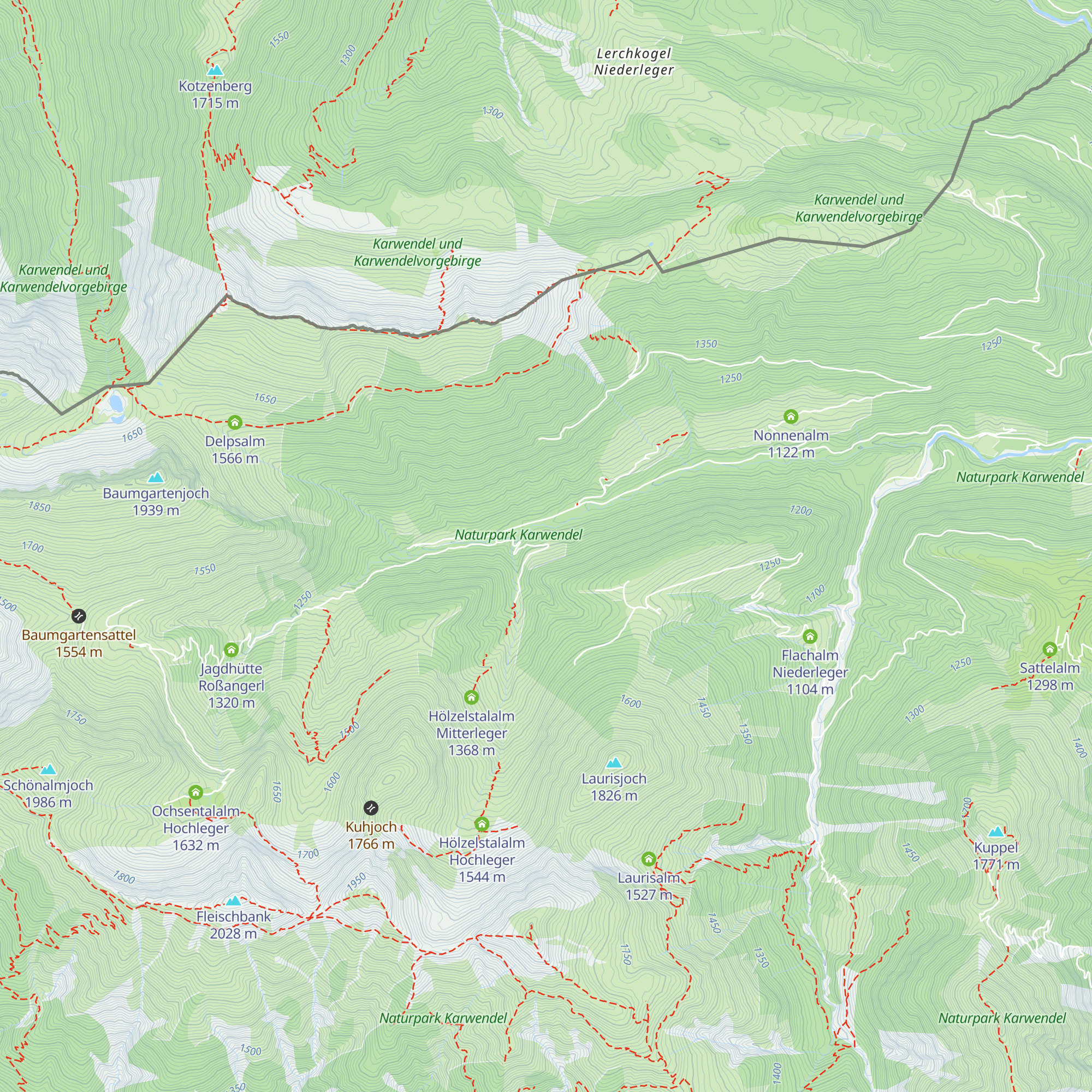 Hölzelstalalm Niederleger map