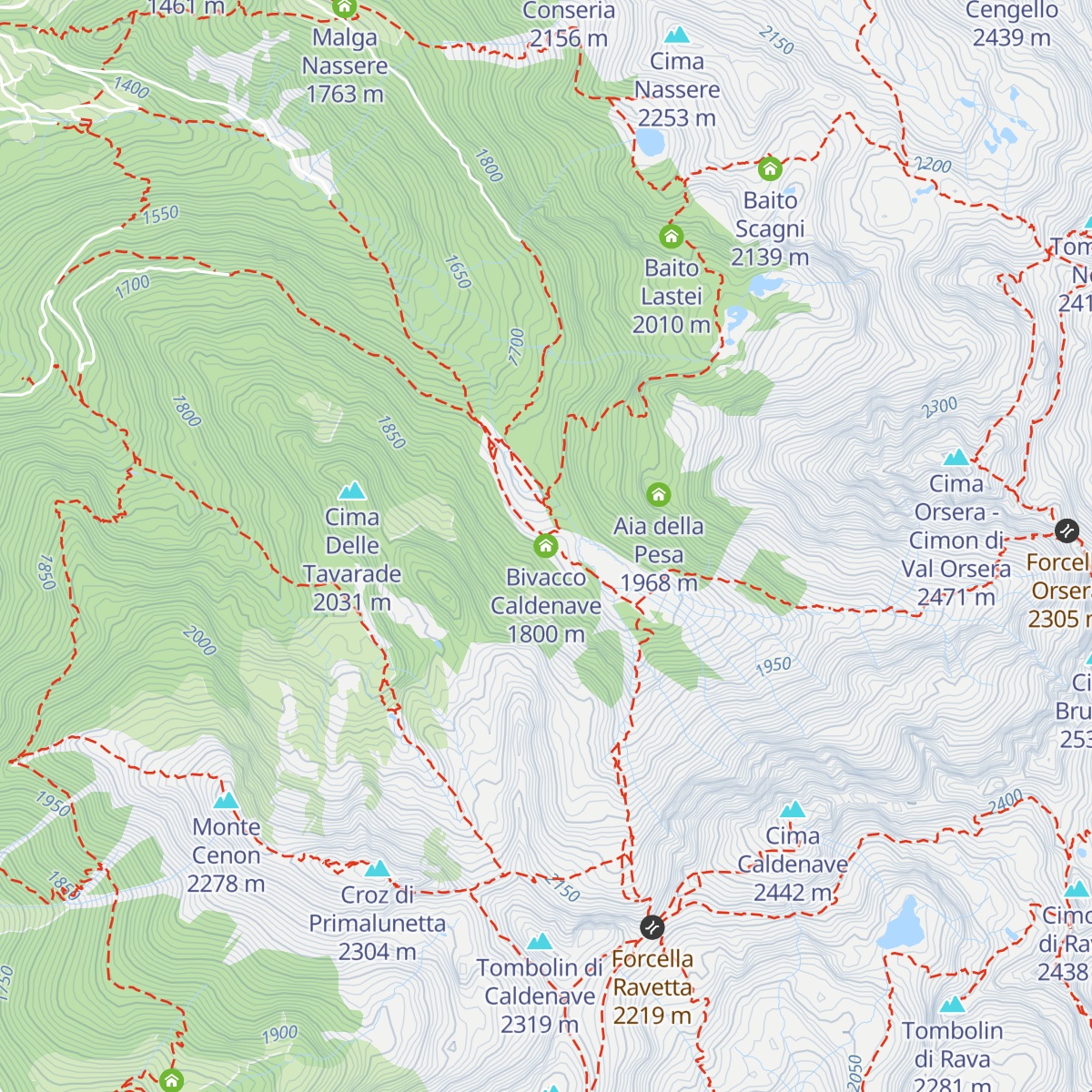 Bivacco Caldenave map