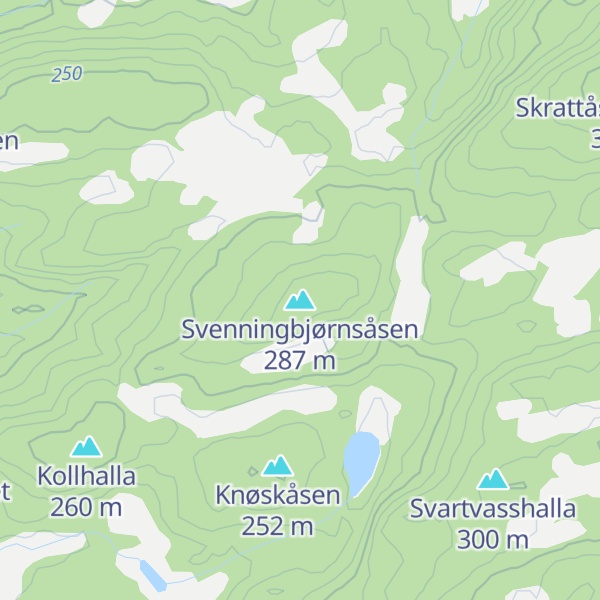 Map of Svenningbjørnsåsen