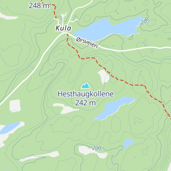 Map of Hesthaugkollene