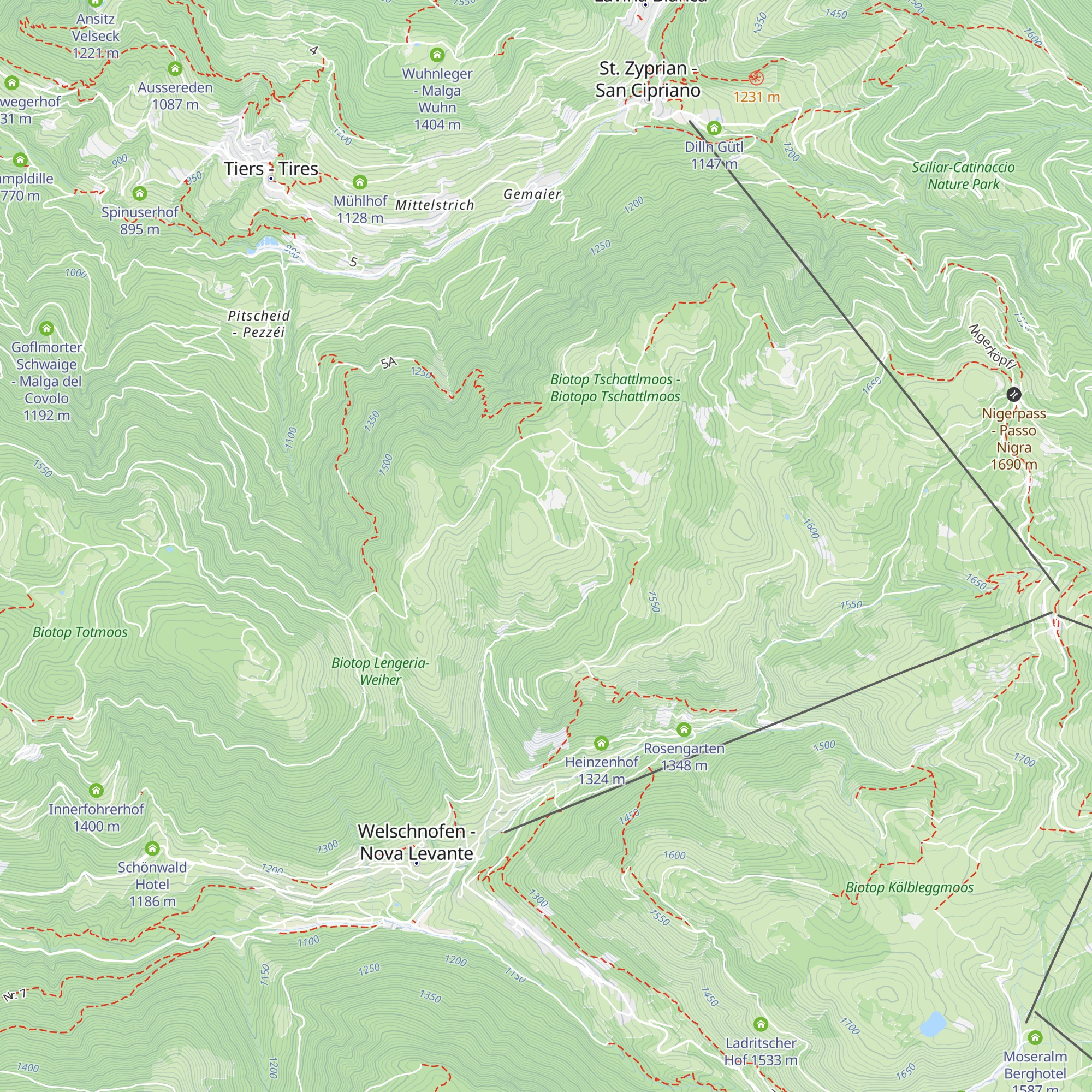Hagner Alm - Malga Hagner map