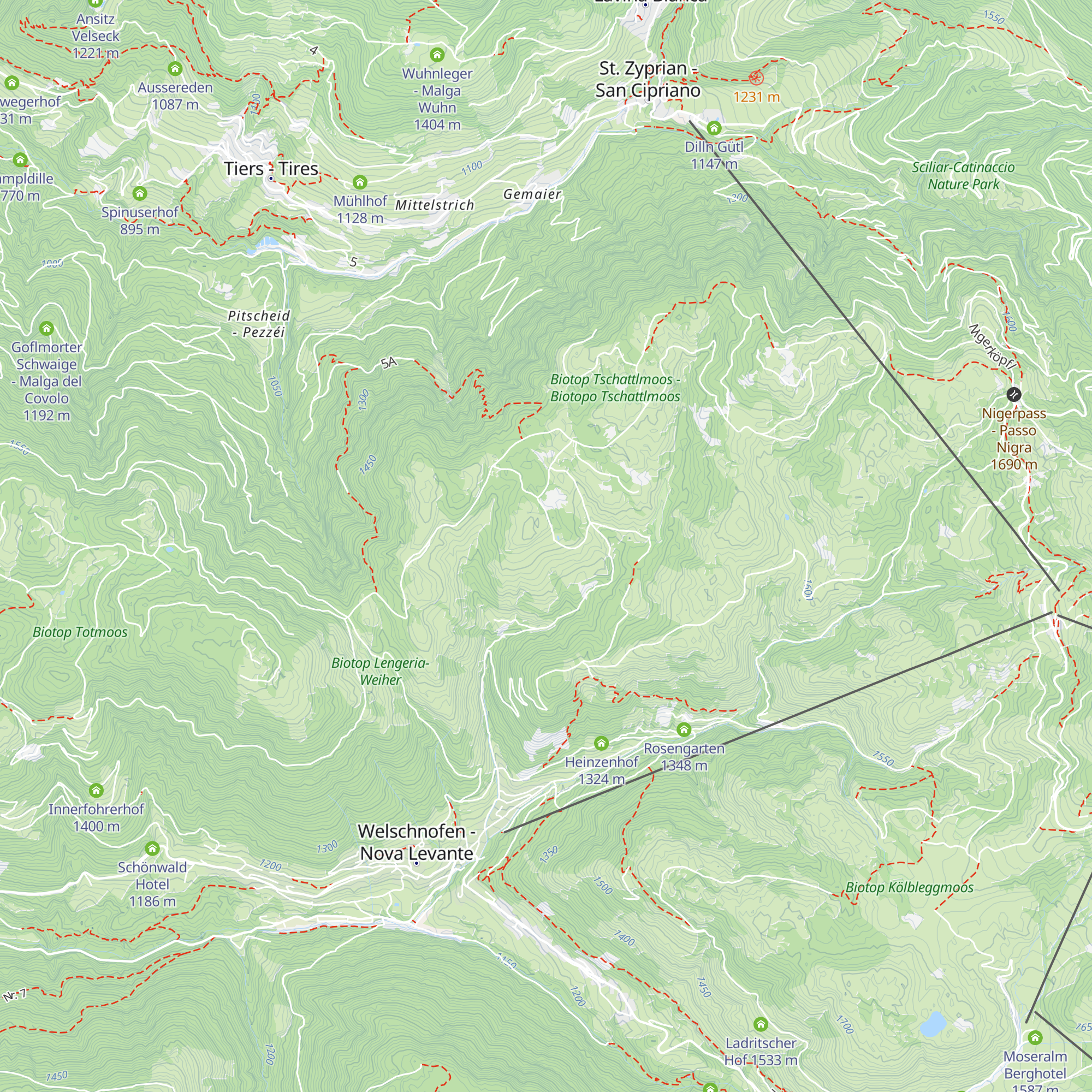 Hagner Alm - Malga Hagner map