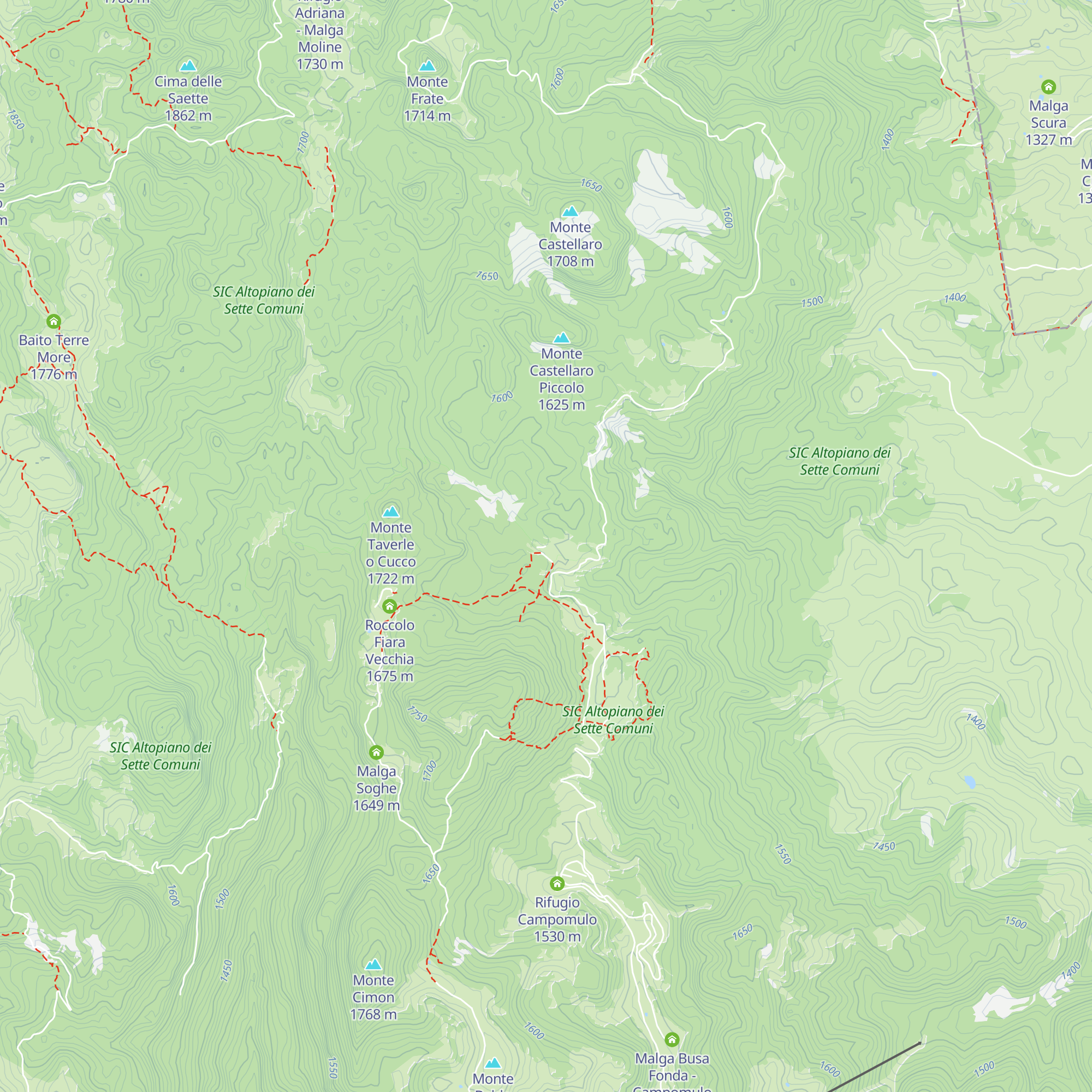 Malga Fiara map