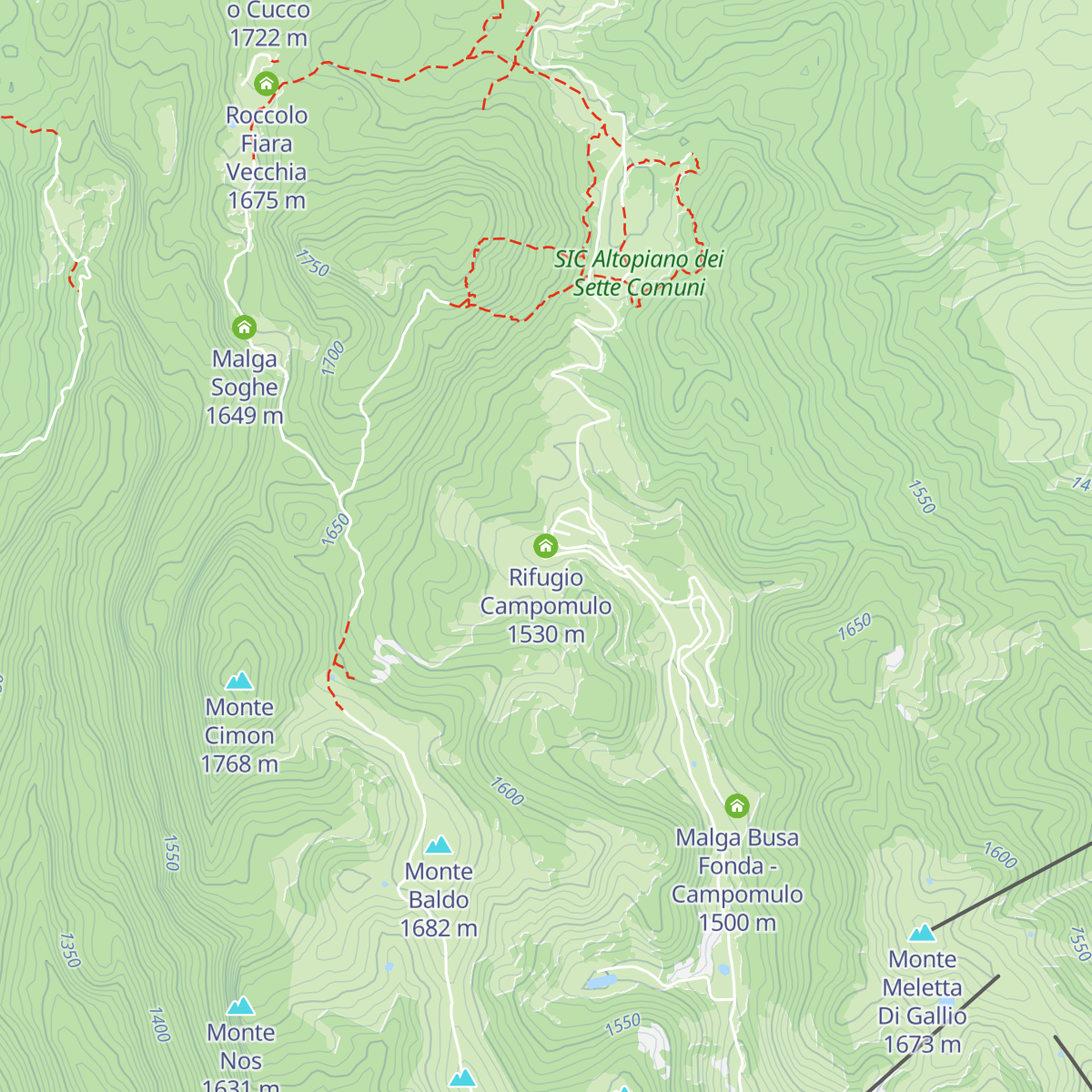Rifugio Campomulo map