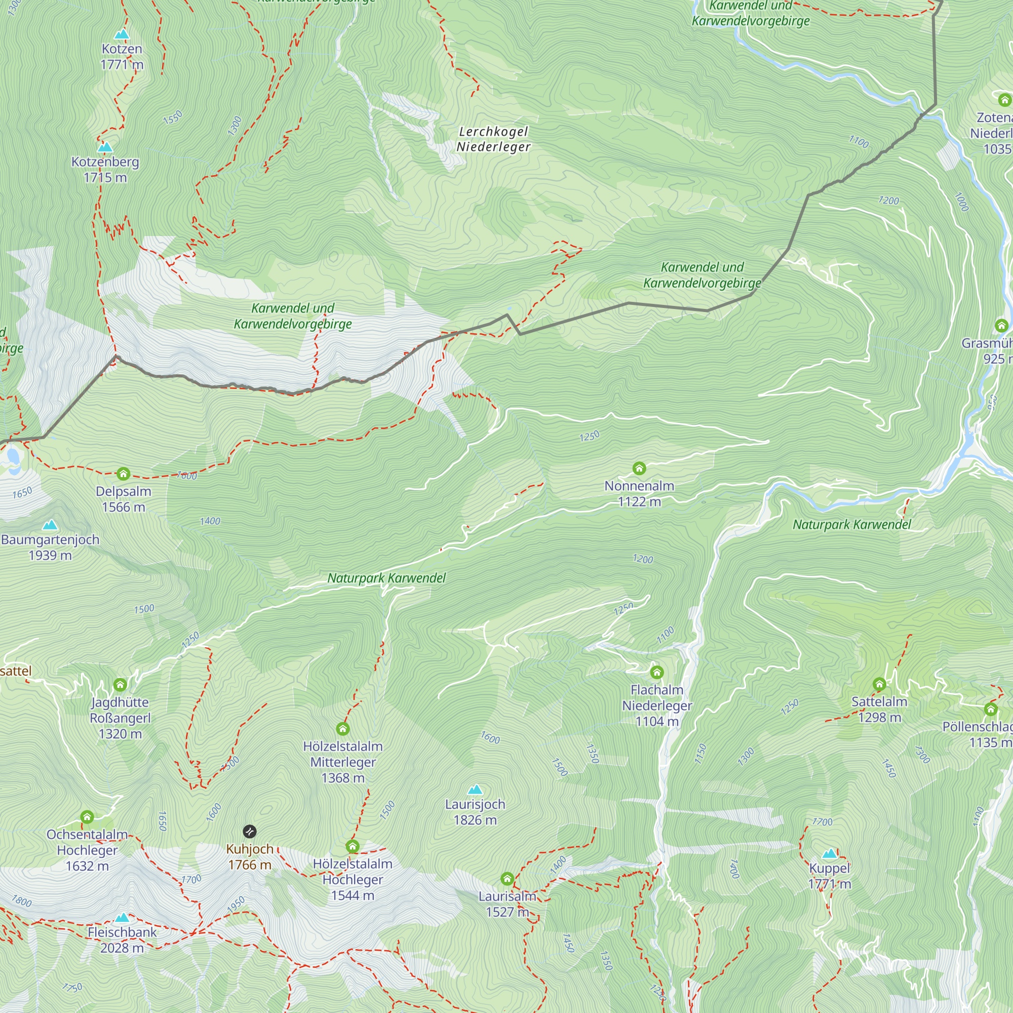 Ochsentalalm-Niederleger map