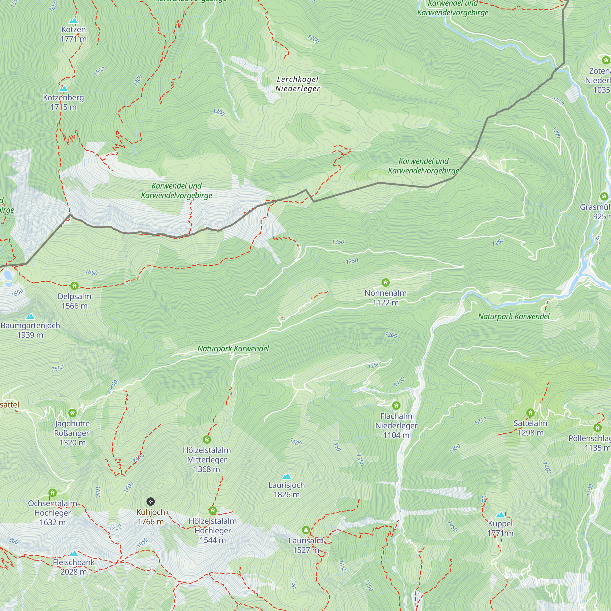 Ochsentalalm-Niederleger map