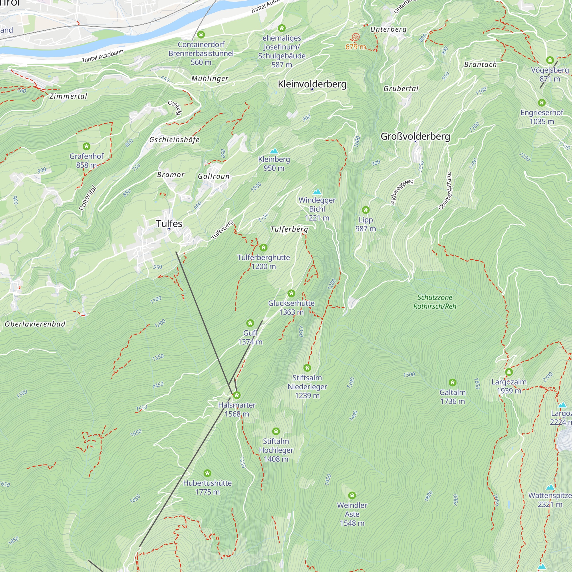 Tulfer Hütte map
