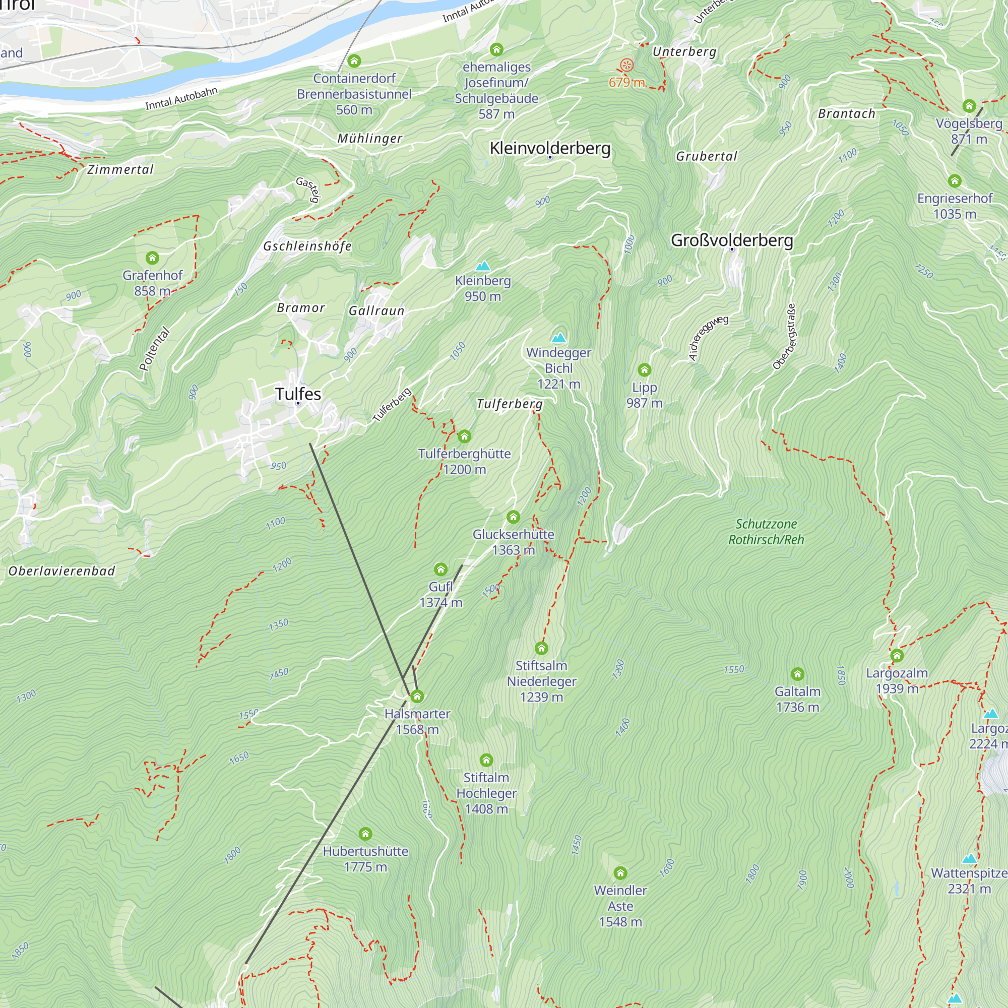 Tulfer Hütte map