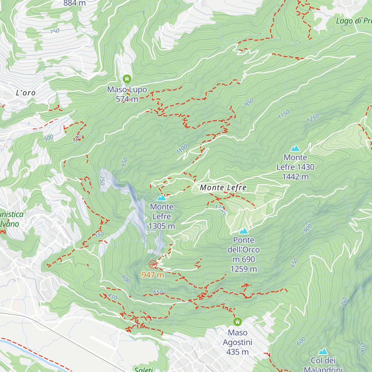 Rifugio Monte Lefre map