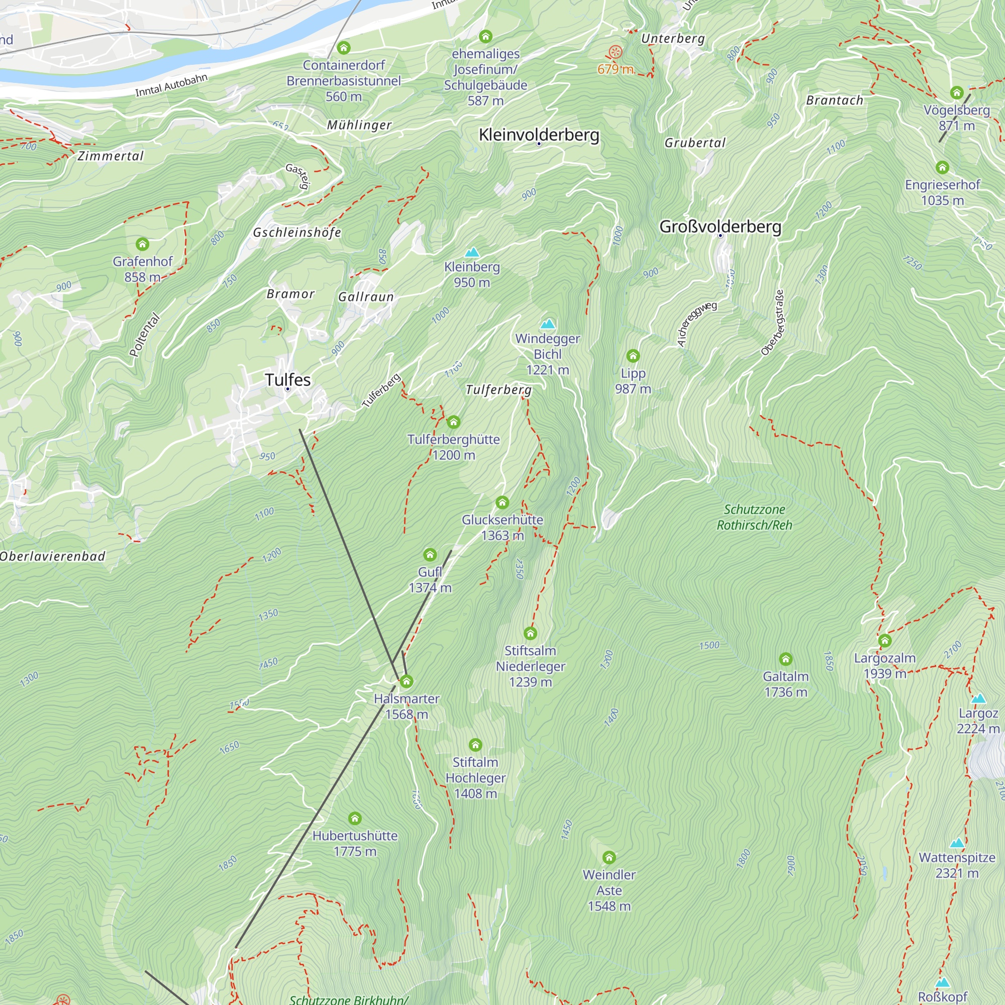 Gluckserhütte map