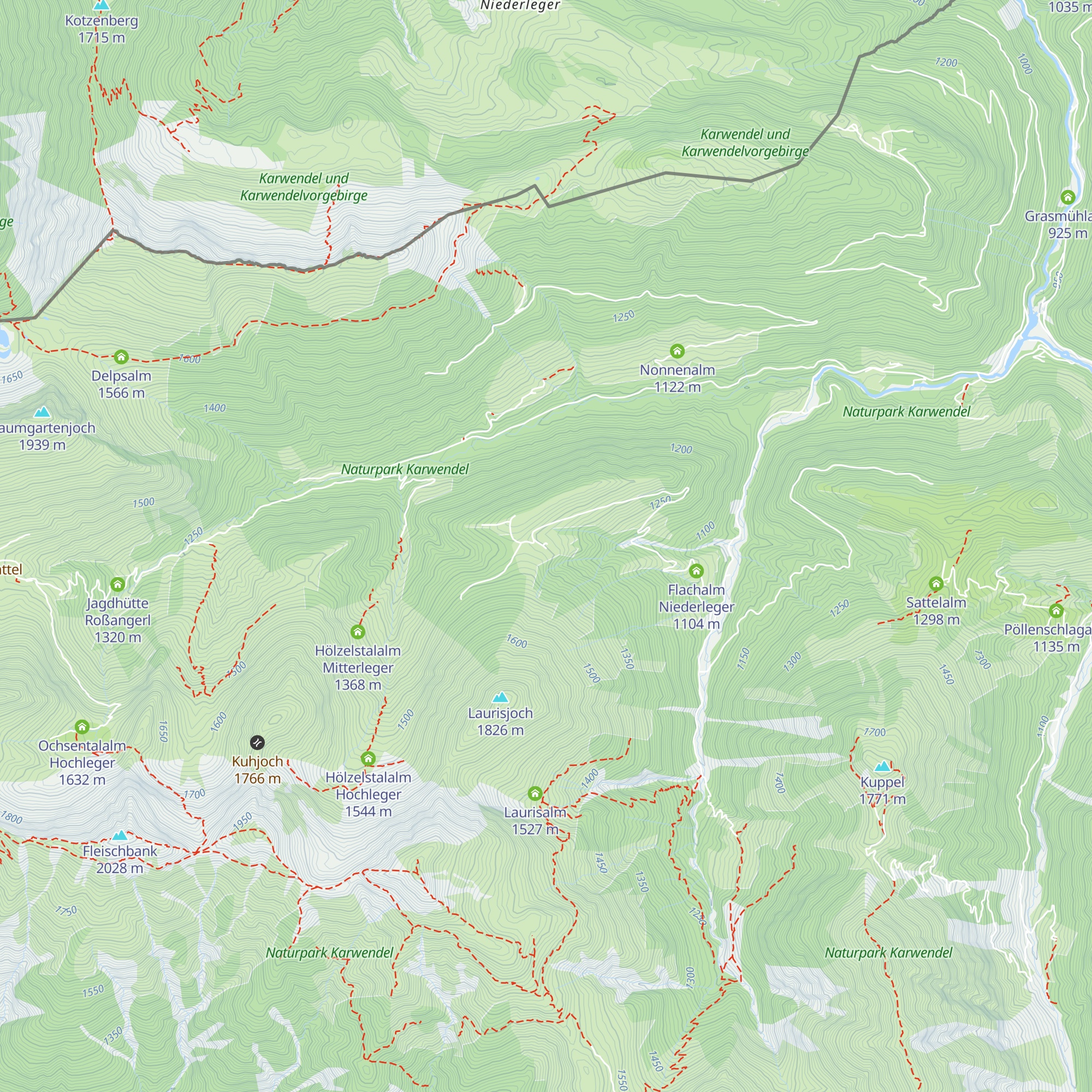 Flachalm Hochleger map