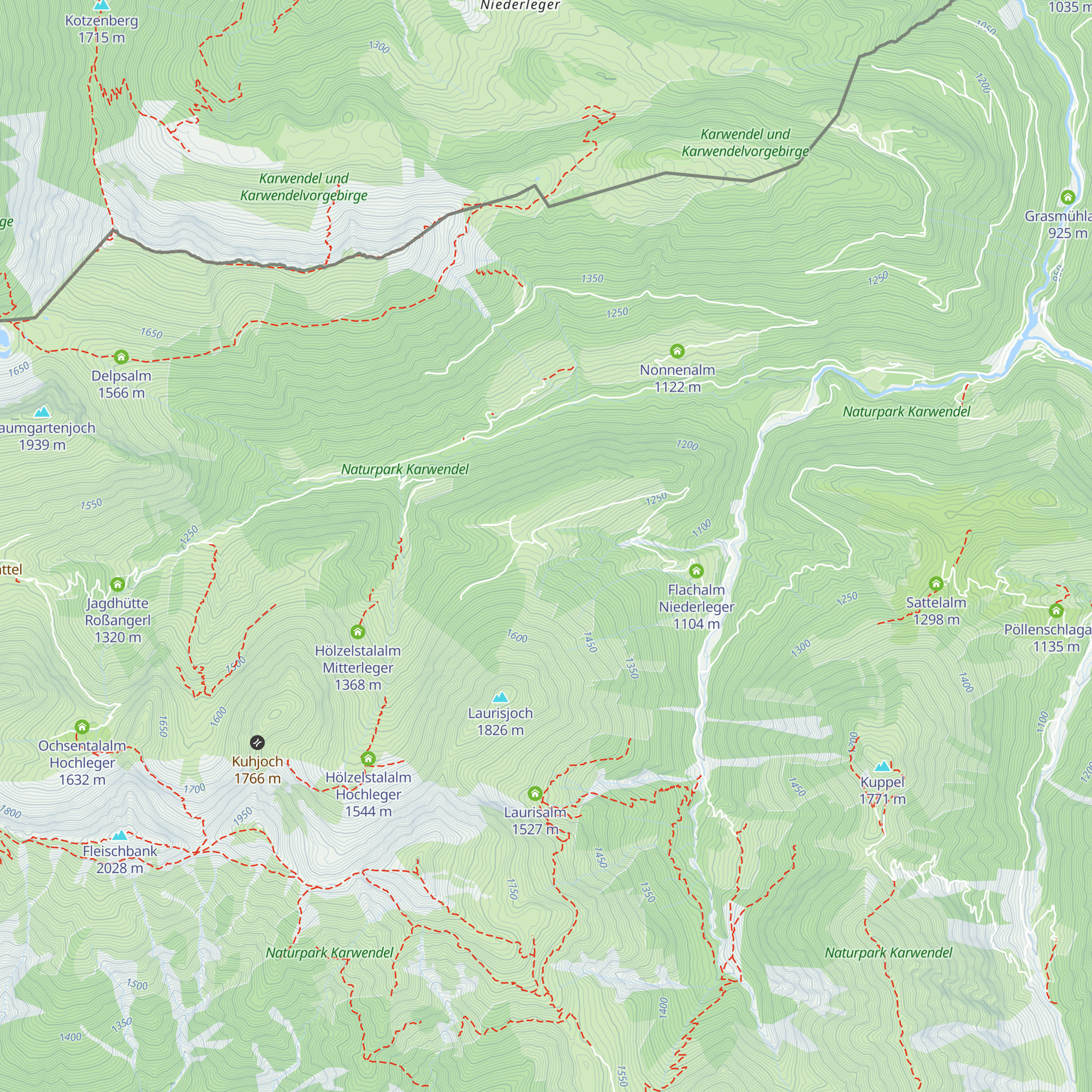 Flachalm Hochleger map