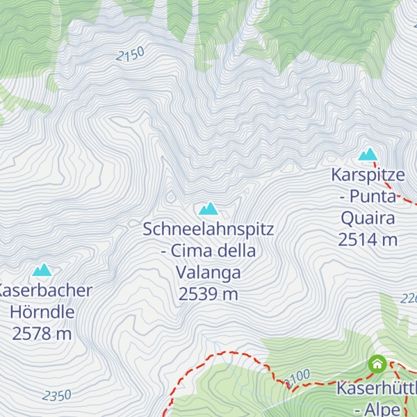 Map of Schneelahnspitz - Cima della Valanga