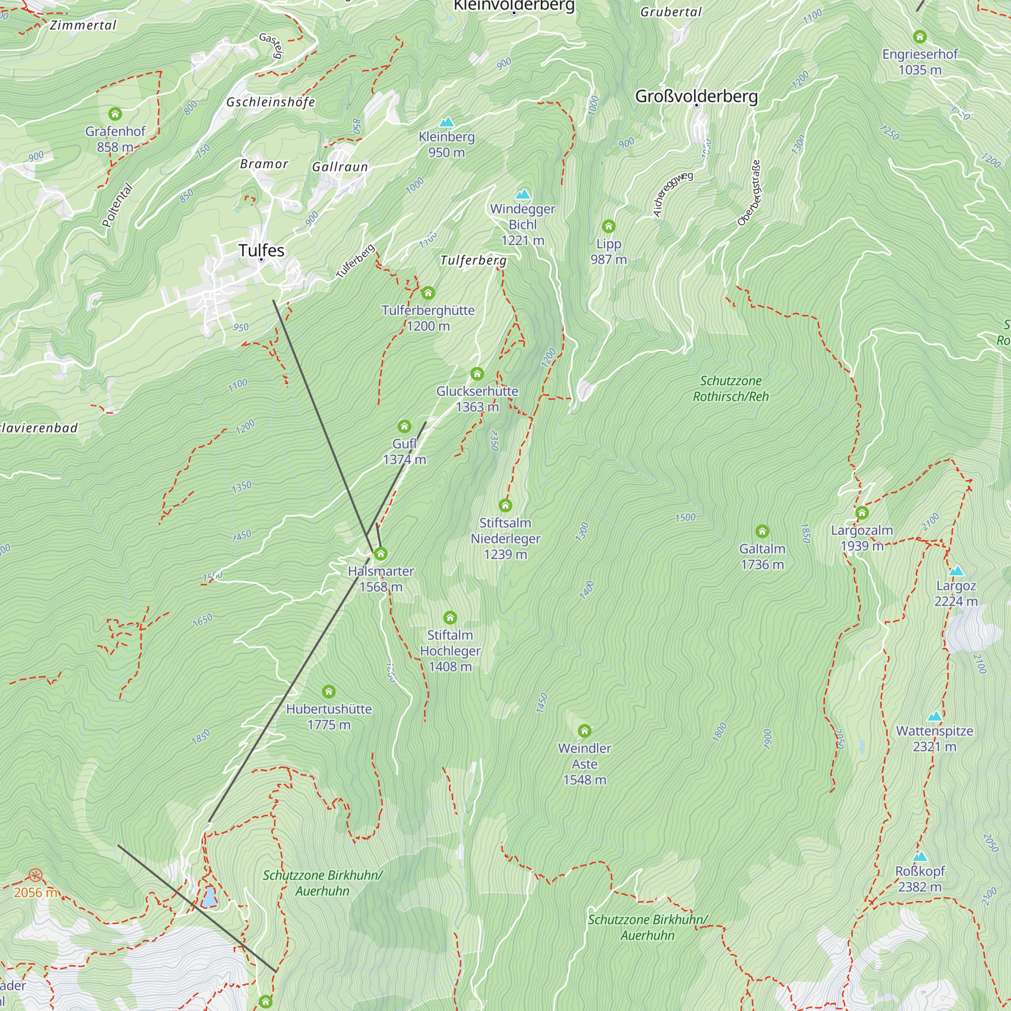 Stiftsalm Niederleger map