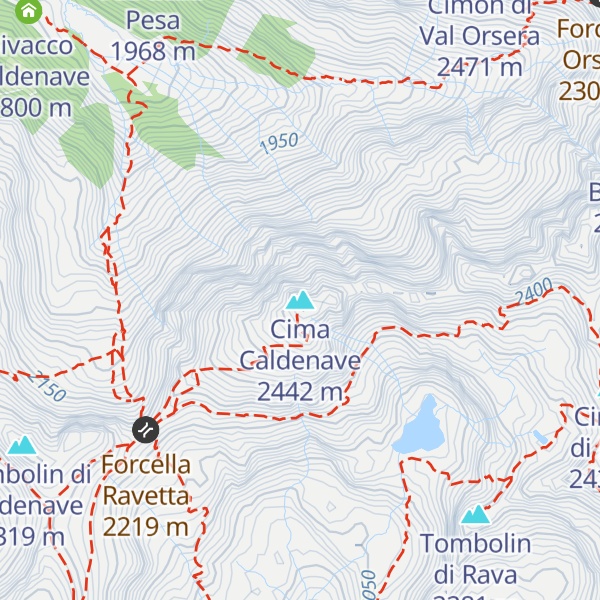 Map of Cima Caldenave