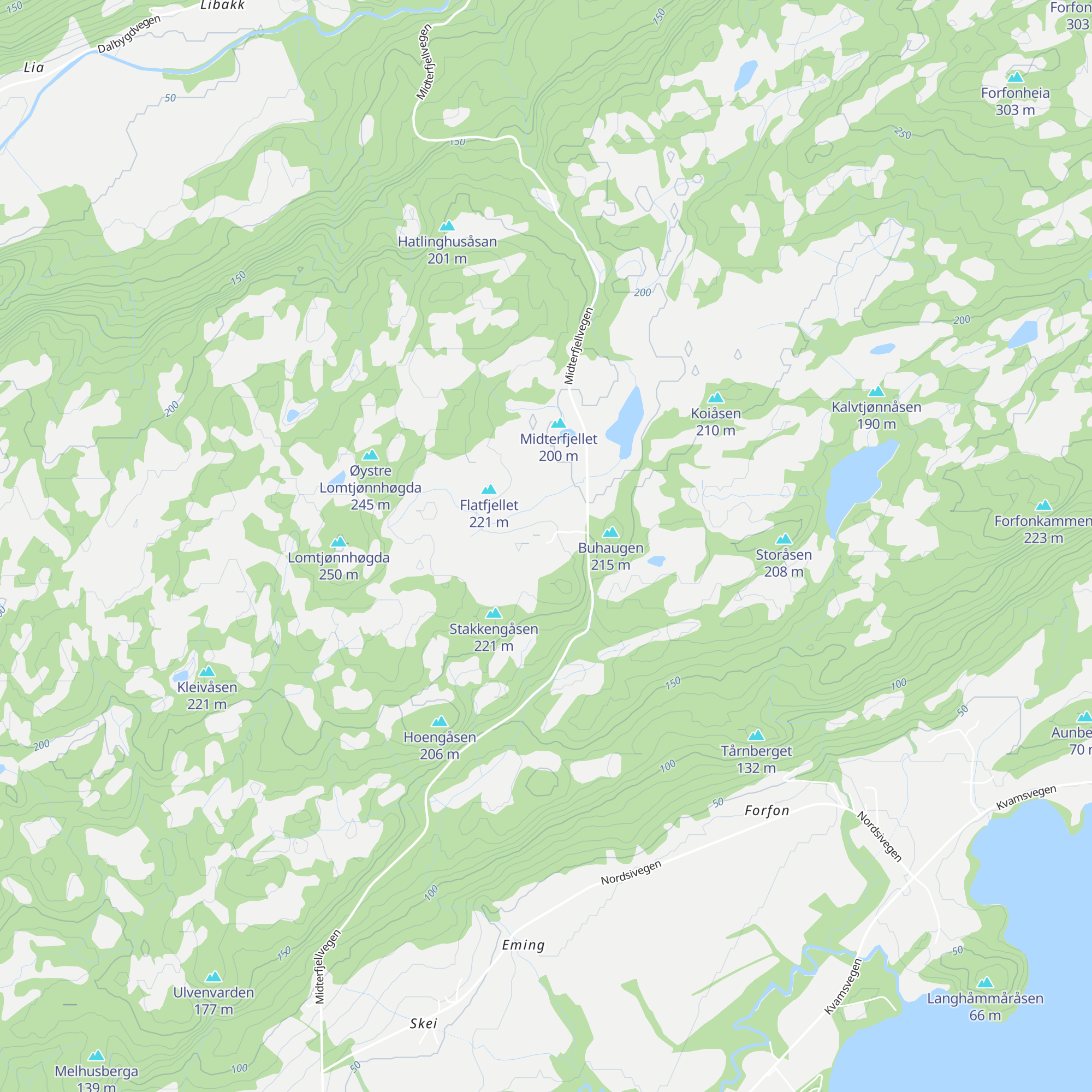 Midterfjellhytta map