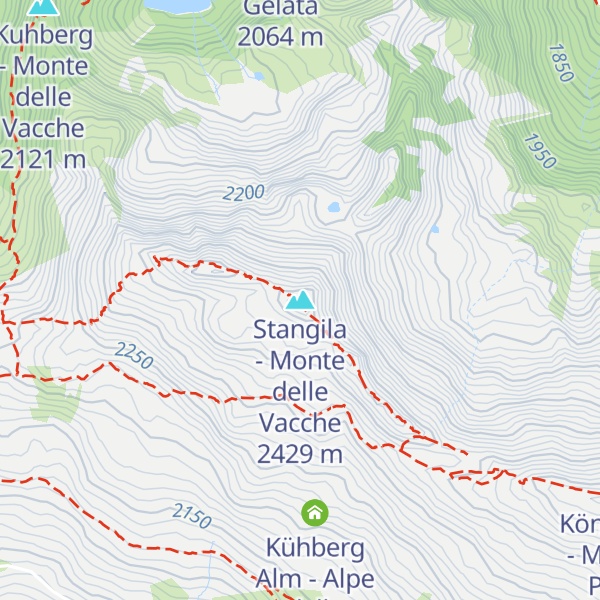 Map of Stangila - Monte delle Vacche