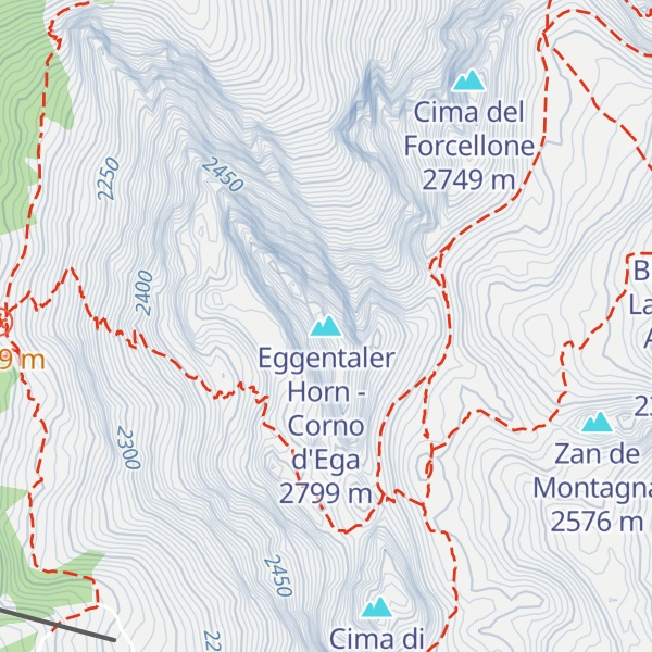 Map of Eggentaler Horn - Corno d'Ega