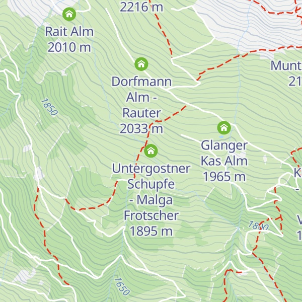 Map of Untergostner Schupfe - Malga Frotscher